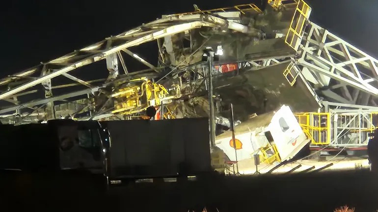 Colapsó una torre de perforación en Vaca Muerta