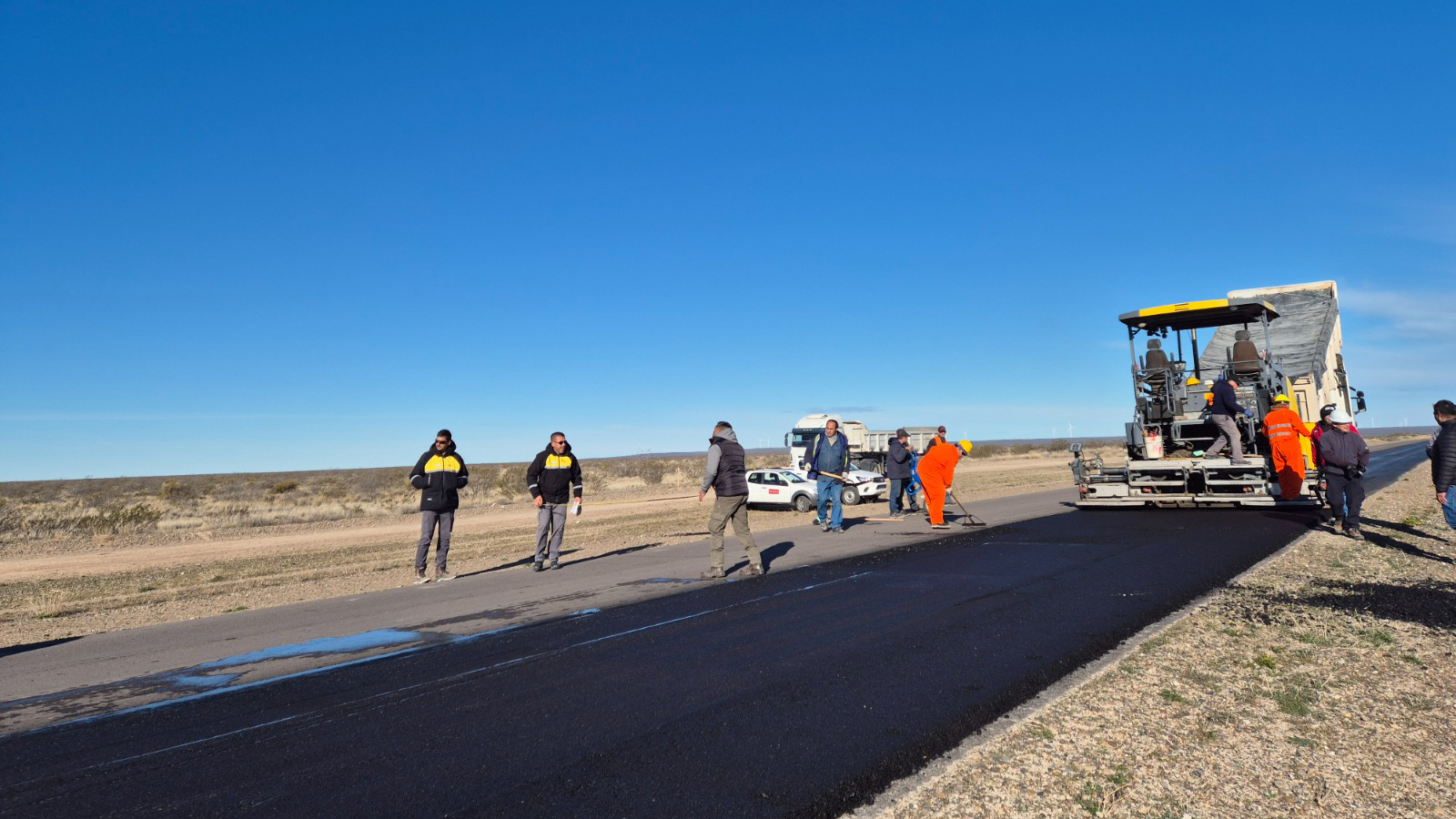 Inició pavimentación para la finalización de la doble vía Trelew-Puerto Madryn